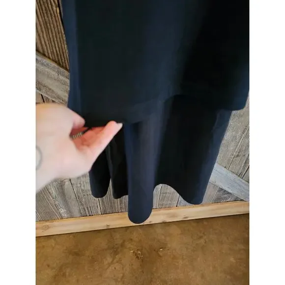 Cos black long Layered lower pleat ruffle sweater dress short sleeve grunge emo - Picture 3 of 9